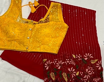 Sequence Georgette Saree with blouse