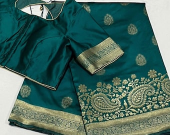 Soft Elegance: Semi Silk Saree with Silk Blouse (Fits 34–42)