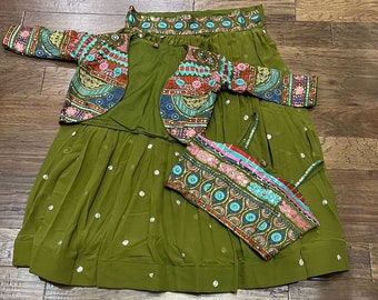 Embroidered Georgette Lehenga Choli with Jacket (Fits 32-40 inches)