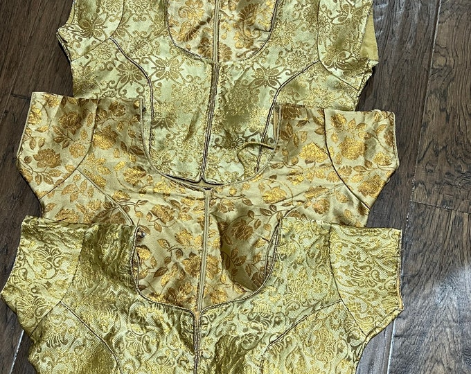 Gold  readymade saree blouse