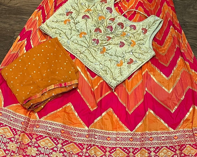 Lehegna Set -  3 Piece benarus silk Lehegna