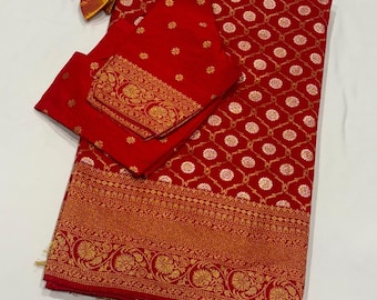 Benarasi Georgette Saree with Blouse (34-42 inches)