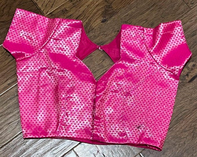 Pink Silk Embroidery Blouse - Size 34-42