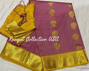 Soft Elegance: Handloom Semi Silk Saree with Silk Blouse (Fits 34–42)
