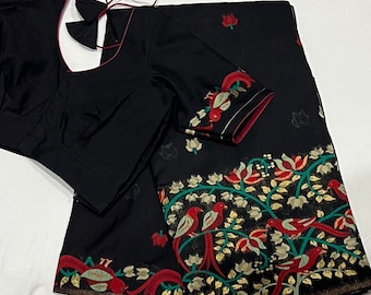 Floral Saree with Ready To Wear Blouse (Size 34-42)