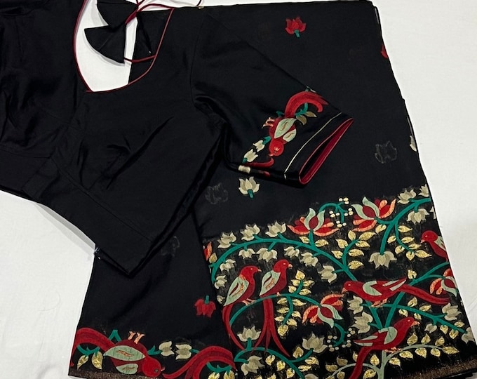 Gorgeous Floral Fancy Saree with Blouse 34-42 size.