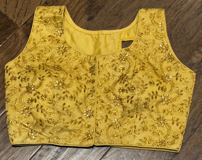 Readymade Embroidery Blouse: Short Sleeve Top (Size 34-42 inches)
