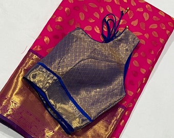 Benarasi Semi Silk Saree with Blouse 34-44 size