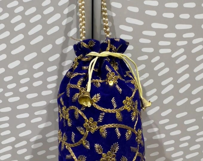 Indian Handmade Women's Embroidered Clutch Purse Potli Bag Pouch Drawstring Bag Wedding Favor Return Gift For Guests Free Ship