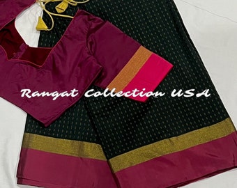 Handloom Soft light weight  bengali thread weaving Silk saree with blouse fits 34-42 size