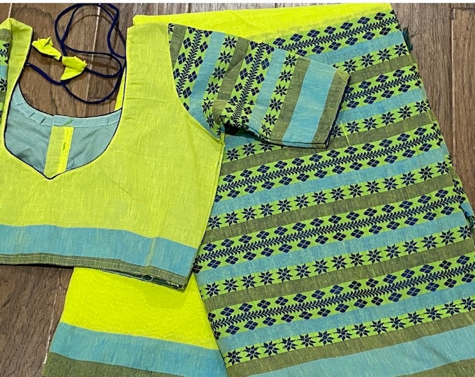 Handloom khadi Cotton Saree with blouse
