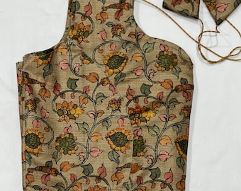 Plus Size Kalamkari Blouse: Floral Print (Size 48-54)