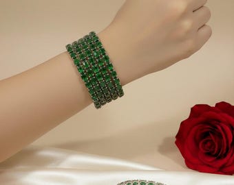 Red Stone AD Bangle 2.6 Size 4 piece Set