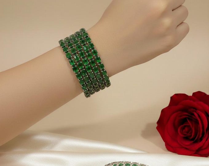 Red Stone AD Bangle 2.6 Size 4 piece Set