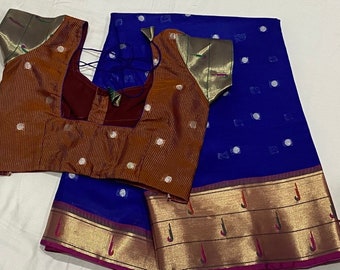 Kanchi Kora Silk Saree with blouse