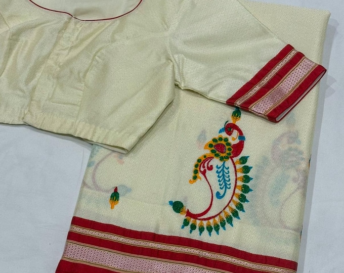 Gorgeous Khun Embroidery Saree with Blouse | Sizes 32-42 | Fall & Pico Done