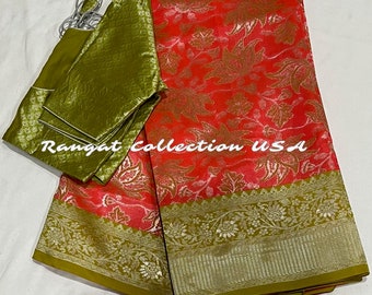 Handloom Benarus Silk Saree with Blouse