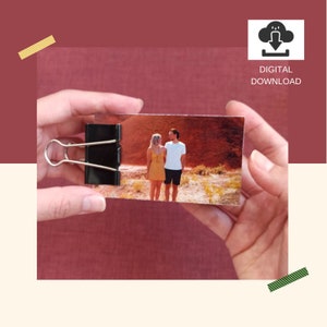Flipbook digitale personalizzato dai tuoi ricordi Illustrazione Flipbook personalizzato fatto a mano Anniversario, regalo fai da te dell'ultimo minuto
