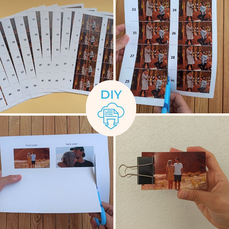 Digital Personalized Flipbook From Your Memories Illustration Handmade