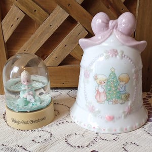 2 Vintage Enesco Precious Moments Christmas Ornaments