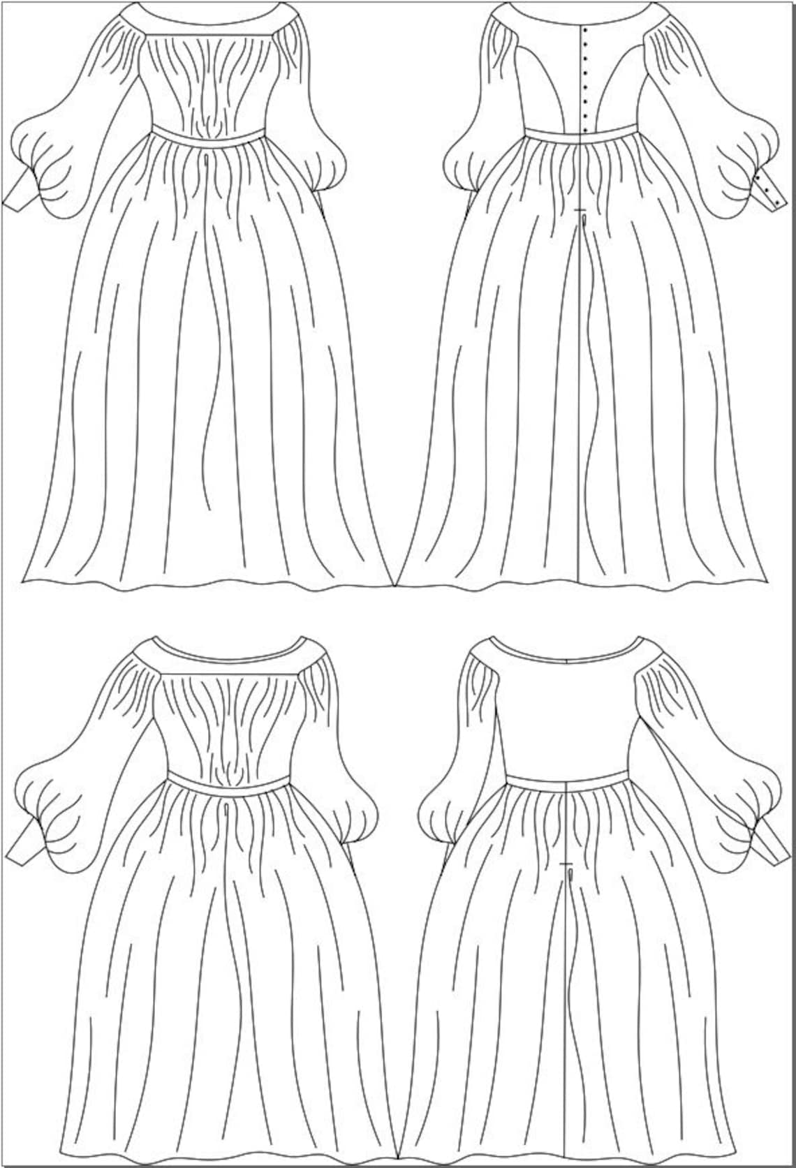 Clara Dress Plus Size Epattern 1830's Gown and Etsy