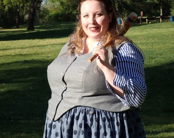 Plus-Size Vest E-Pattern, Historically Inspired Bodice, Marie Vest