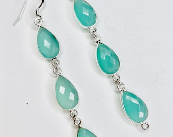 Aqua Chalcedony Earrings