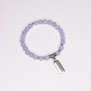 Chalcedony Bracelet with Namaste charm