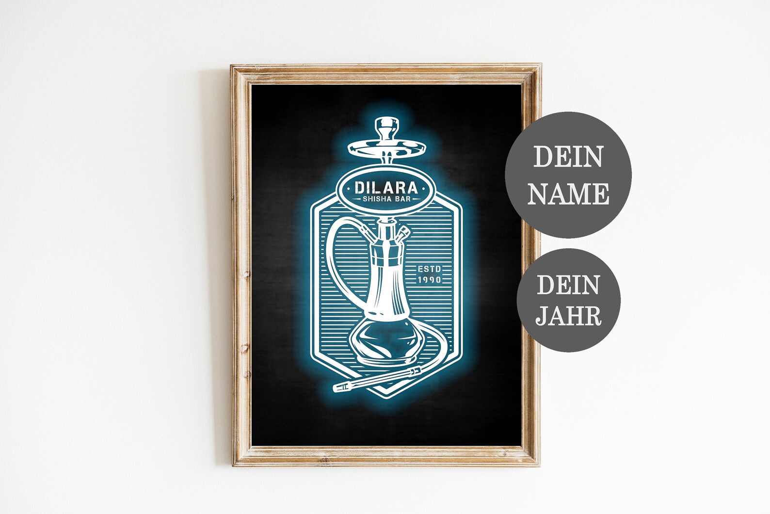 Shisha Bar Poster Personalizable Name Year Gift Birthday Etsy UK