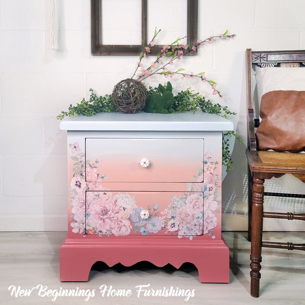 Painted Nightstand Etsy