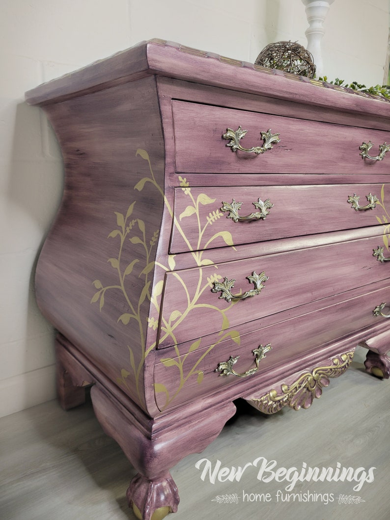 Vintage Bombay Chest of Drawers Handpainted Bedroom Dresser Etsy