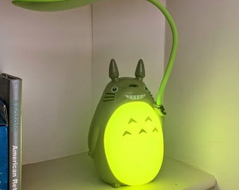 Totoro lamp, reading light, night light, Studio Ghibli, anime, Totoro shaped lamp, USB Rechargeable, table lamp, portable, rechargable