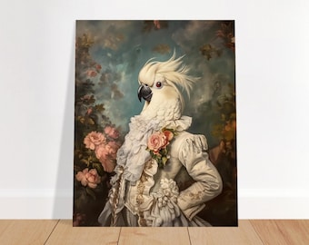 The Aristocratic Cockatoo, Vintage Bird Portrait Wall Art