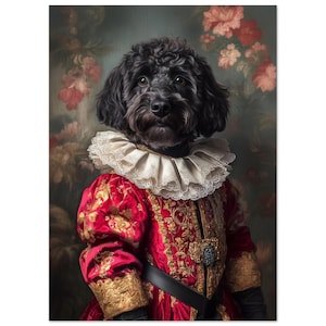 Cockapoo, cane vintage, cane vestito, stampa artistica, Labradoodle, pittura digitale, regalo, cani in abito, animale, cane, labradoodle, arredamento per la casa