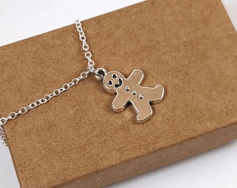So Sweet! Gingerbread Cookie Man Holiday and Christmas Charm Necklace