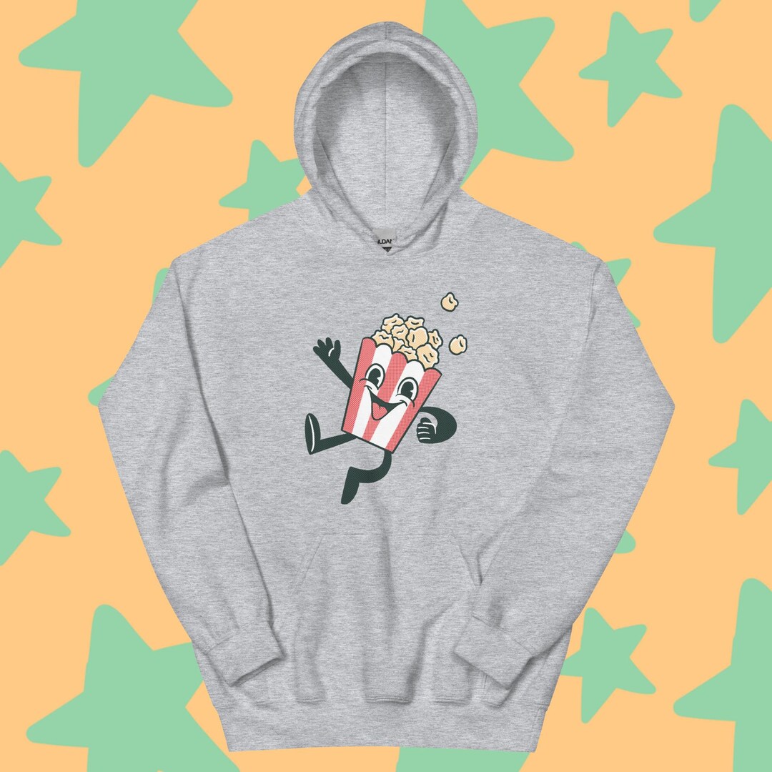 Retro Movie Popcorn Hoodie Sweatshirt Funny Hoodies Retro Etsy