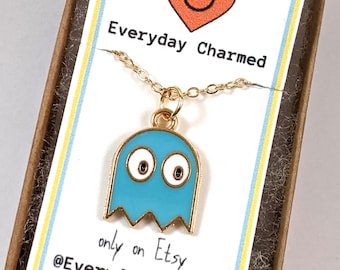 Trendy Pacman Pac-man Ghost Charm Necklace