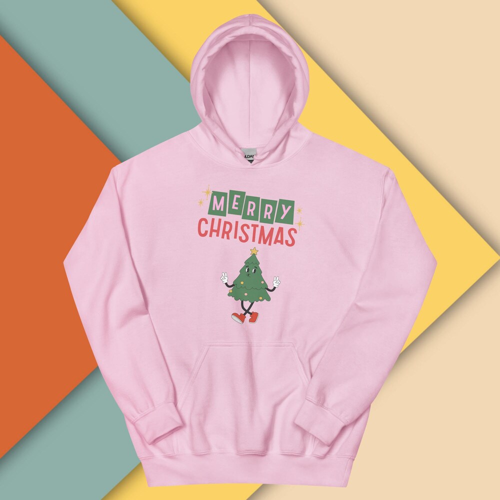 Retro Christmas Tree Hoodie Sweatshirt | Christmas Hoodies | Retro Hoodies | Streetwear Hoodies | Trendy Hoodies For Teens & More, Unisex Iconictees