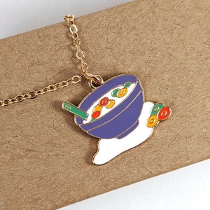 Fun Fruit Loops Cereal Enamel Charm Necklace