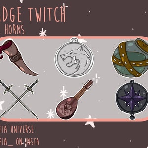 ABZEICHEN TWITCH - HÖRNER - Halloween Abzeichen - Subtober - Die Hexerabzeichen - Mittelalter- Twitch Sub - Bit-Abzeichen