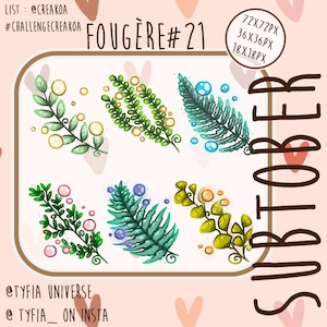 TWITCH BADGES - PLANTS - Plants badges - Fern - subtober - natural badges - natural- Twitch Sub - Bit Badges