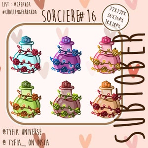 TWITCH BADGES - POTIONS - Potions badges - Witch - subtober - Wizard badges - Wizard - Twitch Sub - Bit Badges