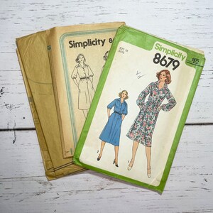 Simplicity 8679 - Size 14 Bust 36 Counted & Complete - 1970&#39;s Vintage Sewing Pattern - Misses Shirtdress with Tie Belt - Retro - 70&#39;s