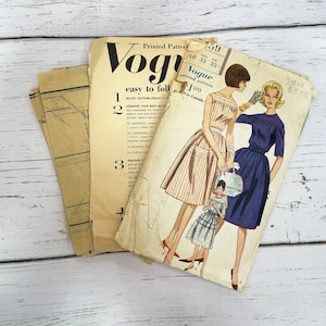 Vogue 5259 - Size 10 Bust 31 Hip 33 - Cut, Counted & Complete Vintage Sewing Pattern - Misses&#39; One-Piece Dress - 1960s fashion