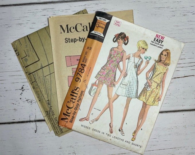 Mccall's 9784 - Size 16 Bust 38 - Factory Folded - 1960's Vintage ...