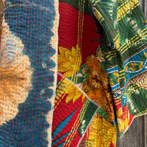 Reversible kimono in kantha reversable kantha kimono shops