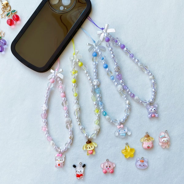 colorful kawaii animal phone charm,cute phone charm lanyard,Y2K phone strap,camera strap,phone accessories,cute phone strap,airpod charm