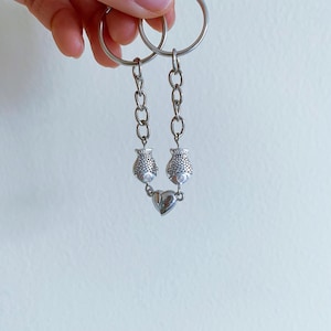 Fortune Mini Cute Fish Magnetic Heart Phone Charm,Matching Keychain,Matching Couples Gift Set,Best Friend,Anniversary Gift,Lucky Cute Gift