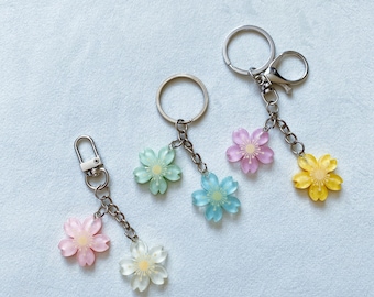 Cute Cherry Blossom Charm Keychain,Cherry Airpod Keychain Clip Y2K,iPhone Accessories,90s Nostalgia,Sliver Metal Charm Clip,Flower Jewelry