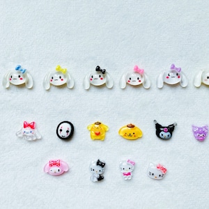 10 piezas de pequeños adornos para uñas kawaii, bonitos adornos para uñas, suministros para decoración de uñas, listos para enviar, cabujón con parte posterior plana, personajes lindos, adornos de resina